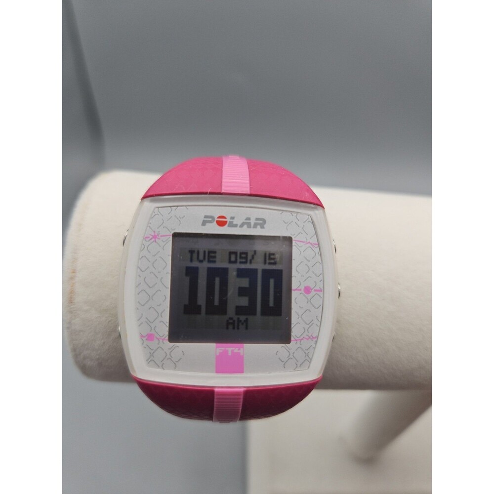 Polar FT4 Women's Digital Watch 38mm Heart Rate Monitor Pink Date New Battery 8"